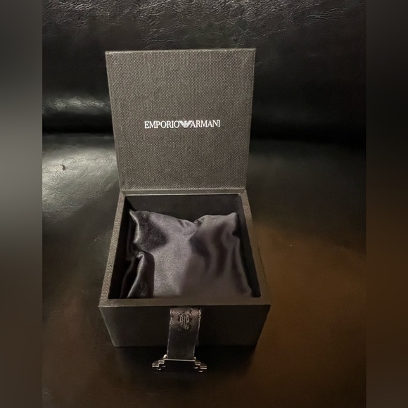 Emporio Armani Men's Sterling Silver Band Ring, Size 10.75 - Picture 5 of 5